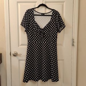 Sky Plus 3x navy polka dot mini dress